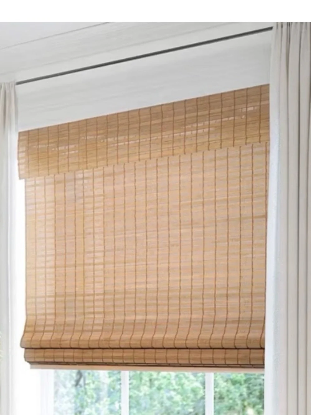 Chicology 31x64 Cordless Bamboo Roman Shade Woven Wood Blind NWT